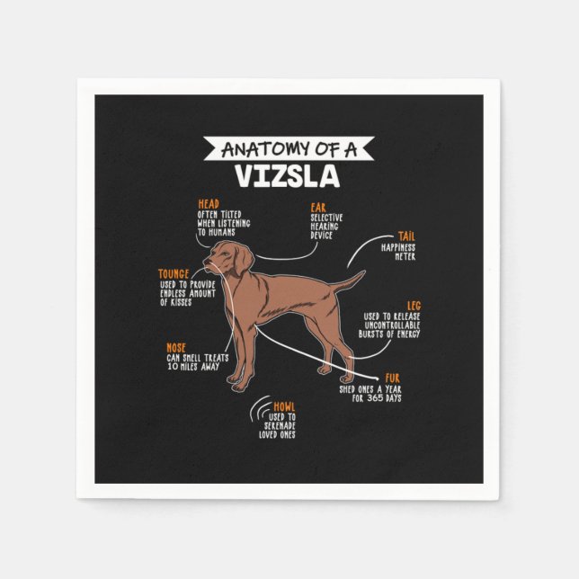 Anatomy Of A Vizsla Dog Napkins (Front)