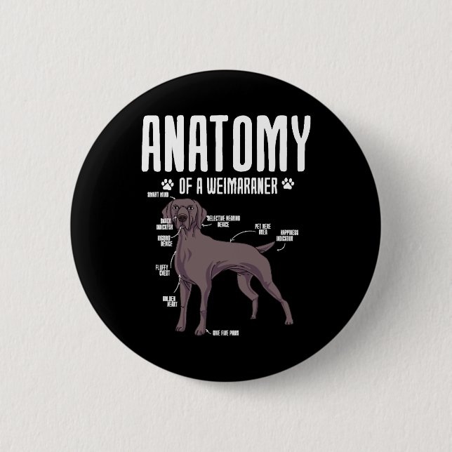 Anatomy Of A Weimaraner Button (Front)