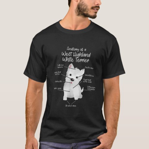 Anatomy of a West Highland White Terrier  Westie D T_Shirt