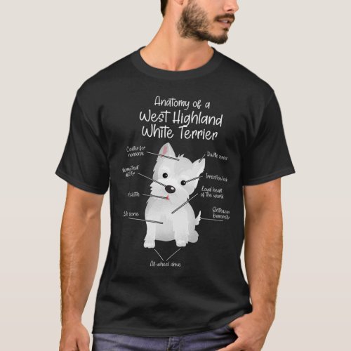 Anatomy of a West Highland White Terrier  Westie  T_Shirt