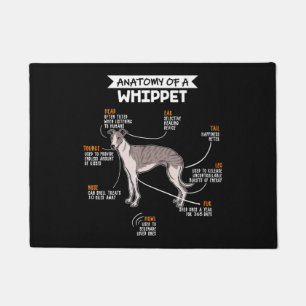 anatomy of a whippet dog funny dog lover gift doormat