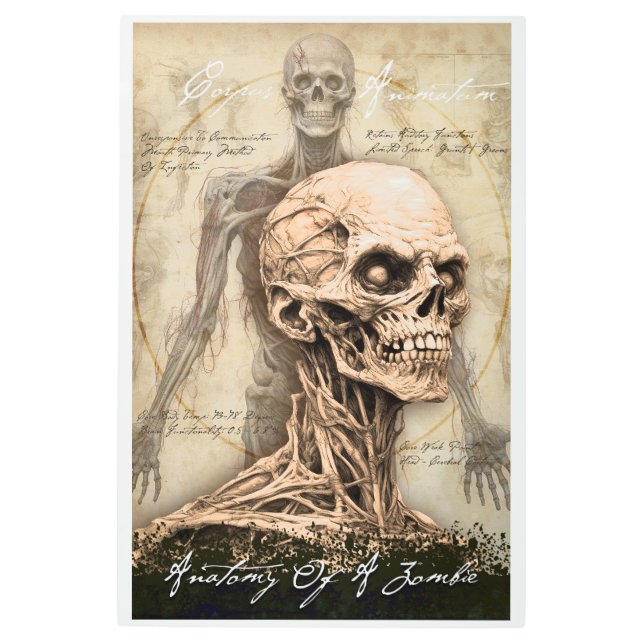 Anatomy Of A Zombie Metal Print (Front)