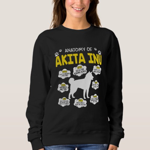 Anatomy Of Akita Inu Dog Lover Sweatshirt