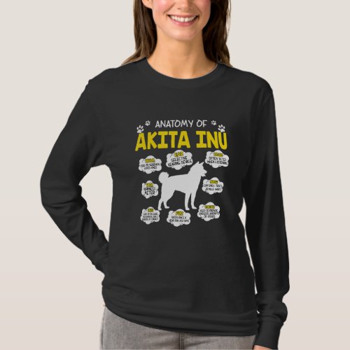 Anatomy Of Akita Inu Dog Lover T_Shirt