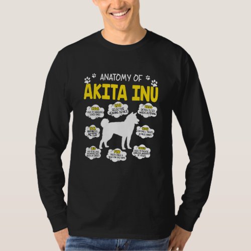 Anatomy Of Akita Inu Dog Lover T_Shirt