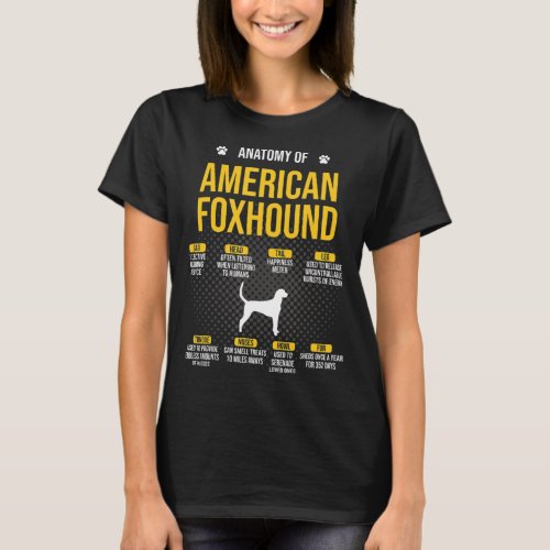 Anatomy Of American Foxhound Funny Dog Lover Gift T_Shirt