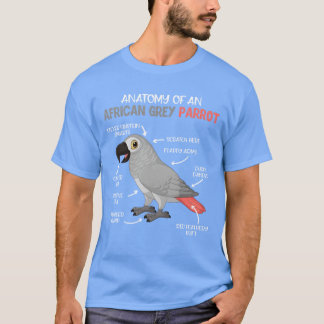 Anatomy of an African Grey Parrot Bird lover girl T-Shirt
