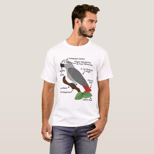 Anatomy of an African Grey Parrot T_Shirt