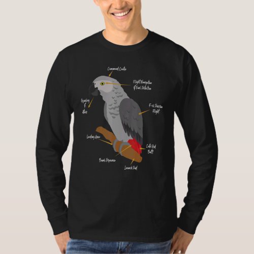 Anatomy of an African Grey Parrot T_Shirt