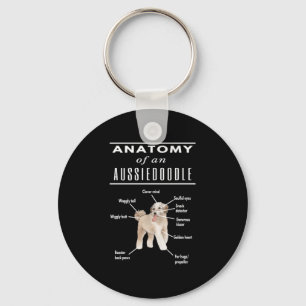 Anatomy of An Aussiedoodle Dog Keychain