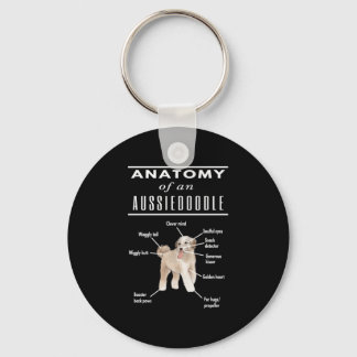 Anatomy of An Aussiedoodle Dog Keychain