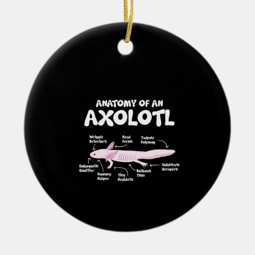anatomy of an axolotl  axolotls biology science ceramic ornament