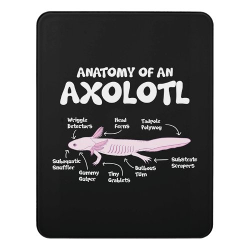 anatomy of an axolotl  axolotls biology science door sign