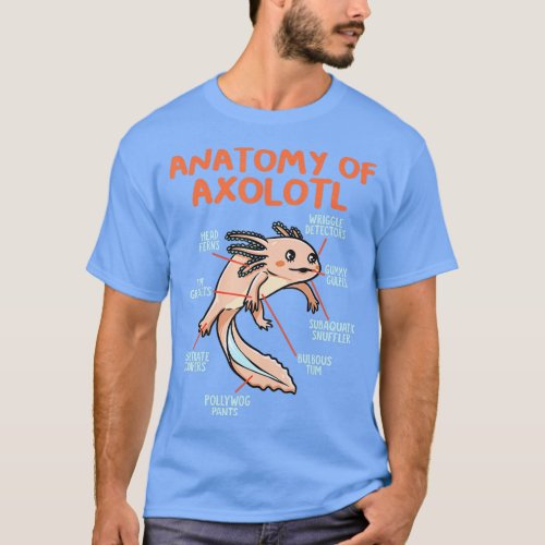 Anatomy of an Axolotl Mexican Salamander  T_Shirt