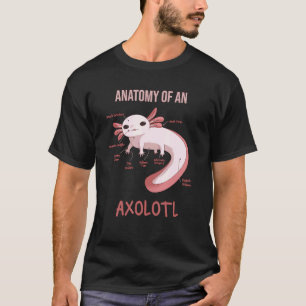 Anatomy Of An Axolotl Pet Biology Biologist Diagra T-Shirt
