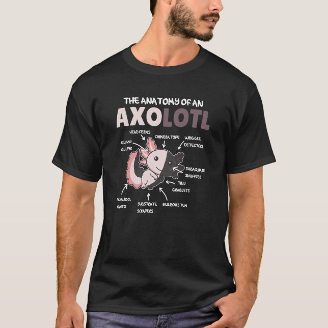 Anatomy Of an Chimera Axolotl Sweet Axolotl Explan T-Shirt (Front)