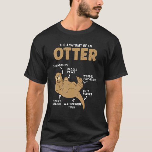 Anatomy Of An Otter Cute Animal Mammal World Otter T_Shirt