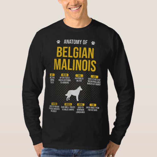 Anatomy Of Belgian Malinois Dog Lover T_Shirt