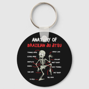 Anatomy Of Brazilian Jiu Jitsu BJJ Skeleton Keychain