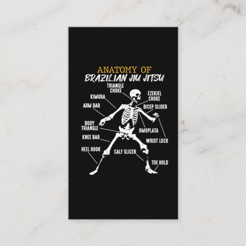 Anatomy of Brazilian Jiu Jitsu Fighter Skeleton Business Card