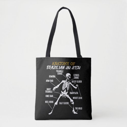 Anatomy of Brazilian Jiu Jitsu Fighter Skeleton Tote Bag