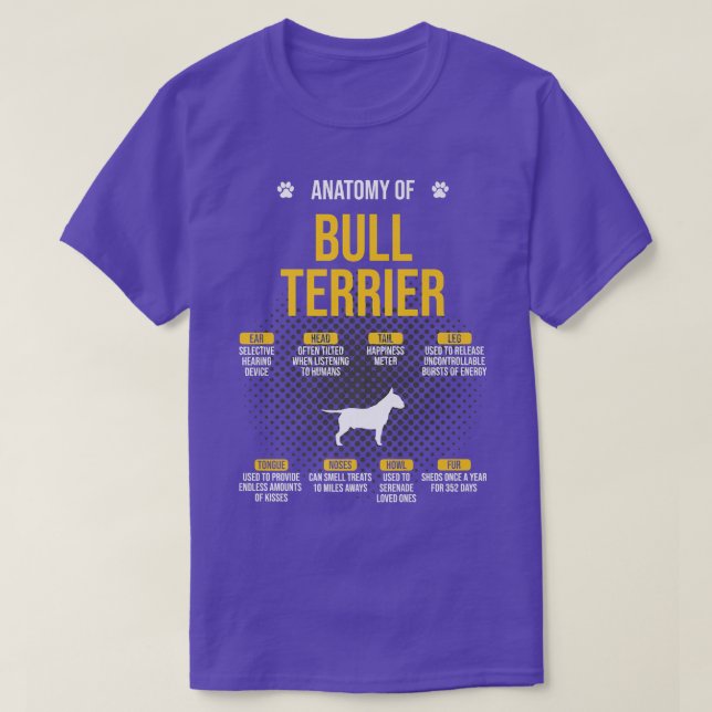 Anatomy Of Bull Terrier Dog Lover  T-Shirt (Design Front)