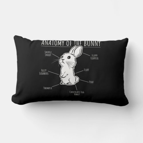Anatomy Of  Bunny _ Cute Rabbit Pet Love Lumbar Pillow