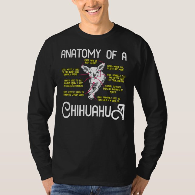 Anatomy Of Chihuahua Chihuahua Dog Puppy Funny For T-Shirt (Front)