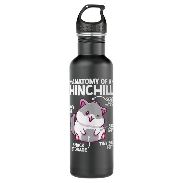 Anatomy Of Chinchilla Chinchilla  Stainless Steel Water Bottle (Front)