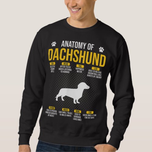 Anatomy Of Dachshund Dog Lover Sweatshirt