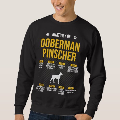 Anatomy Of Doberman Pinscher Funny Dog Lover Sweatshirt