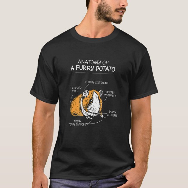 Anatomy Of Furry Potato Laboratory Pet Guinea Pig T-Shirt (Front)