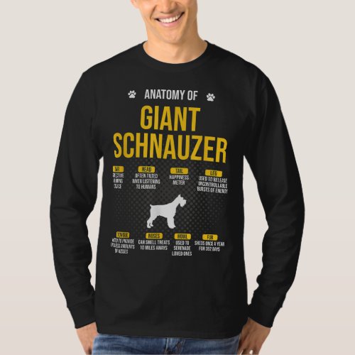Anatomy Of Giant Schnauzer Dog Lover T_Shirt