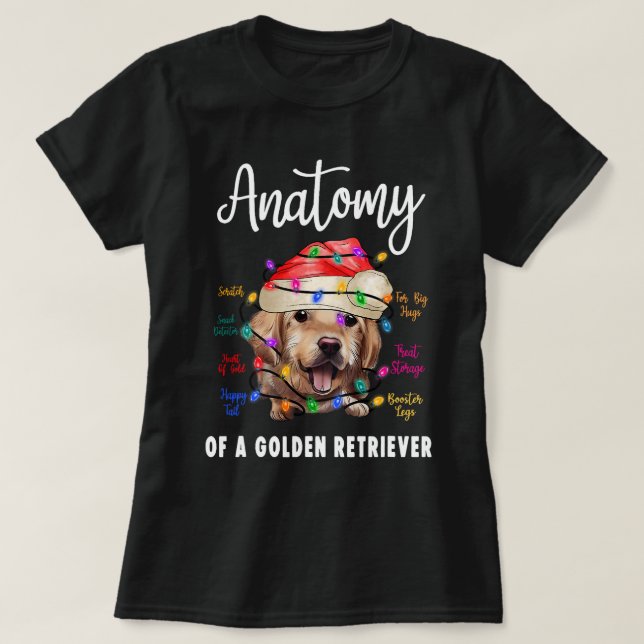 Anatomy of Golden Retriever Funny Retriever Dog Lo T-Shirt (Design Front)