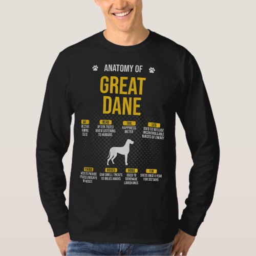 Anatomy Of Great Dane Dog Lover T_Shirt