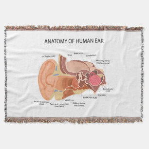 Anatomy of human ears throw blanket