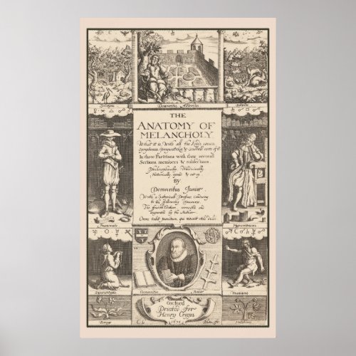 Anatomy of Melancholy 1621 Psychological Study Poster