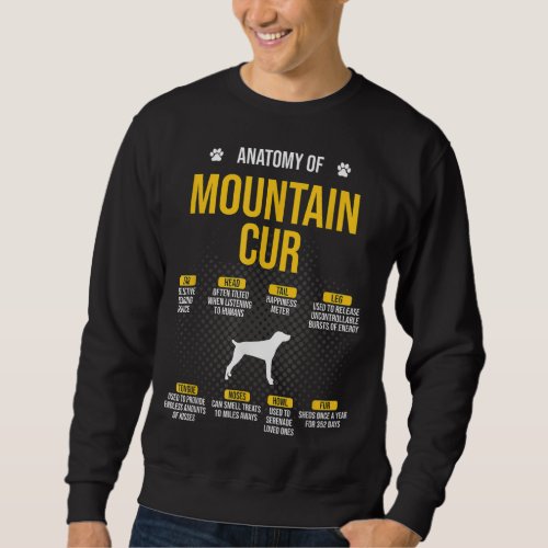 Anatomy Of Mountain Cur Dog Lover Sweatshirt