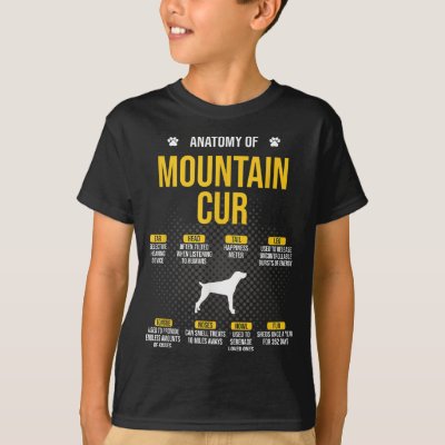 Anatomy Of Mountain Cur Dog Lover T-Shirt