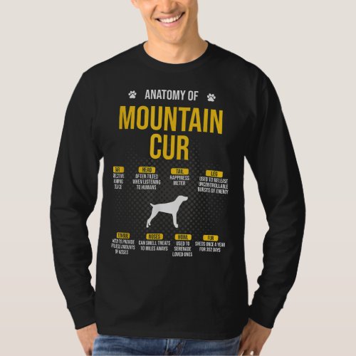 Anatomy Of Mountain Cur Dog Lover T_Shirt