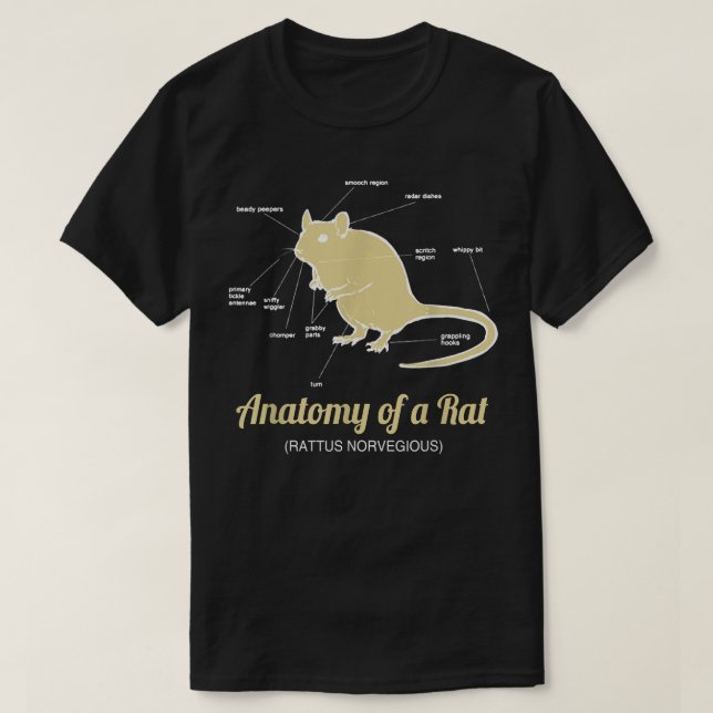 Anatomy of Pet Rat T shirt  (Design Front)