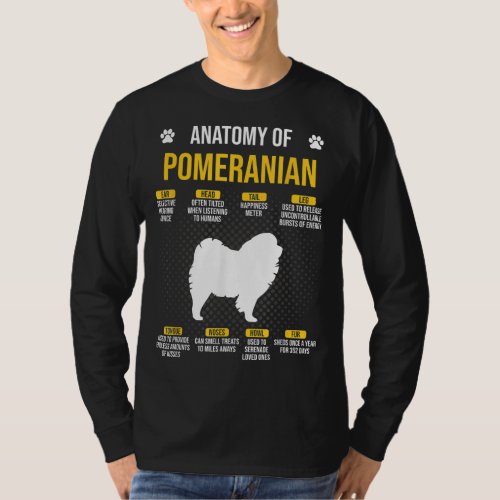 Anatomy Of Pomeranian Dog Lover T_Shirt