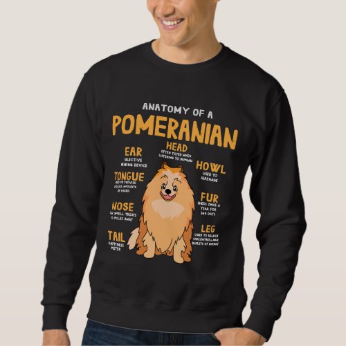 Anatomy Of Pomeranian Dog Sweatshirt