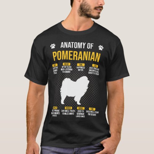 Anatomy Of Pomeranian Funny Dog Lover T_Shirt