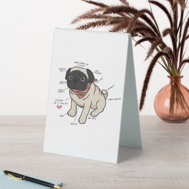 Anatomy Of Pug Dog Chart Table Tent (In SItu (Table))