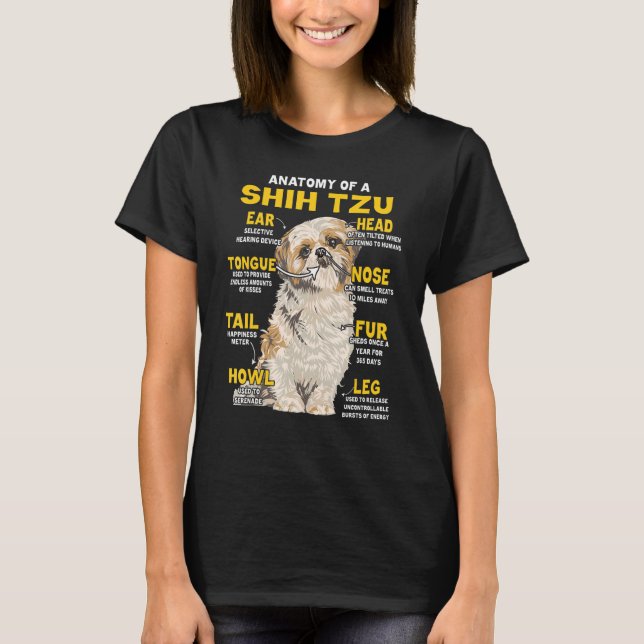 Anatomy Of Shih Tzu Funny Dog Lover T-Shirt (Front)