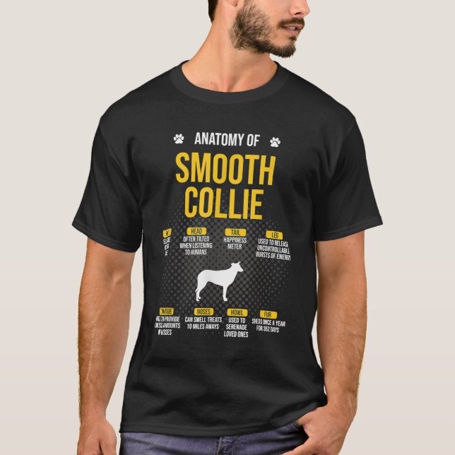 Anatomy Of Smooth Collie Dog Lover  T-Shirt (Front)