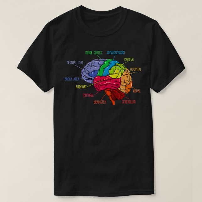 Anatomy Of The Brain Neurologist Gift T-Shirt (Design Front)