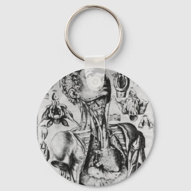 anatomy of  the respiratory system keychain (Front)