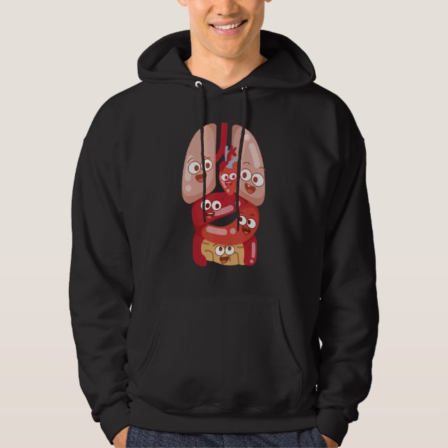 Anatomy Physiology Heart Lungs Vital Organs Illust Hoodie (Front)